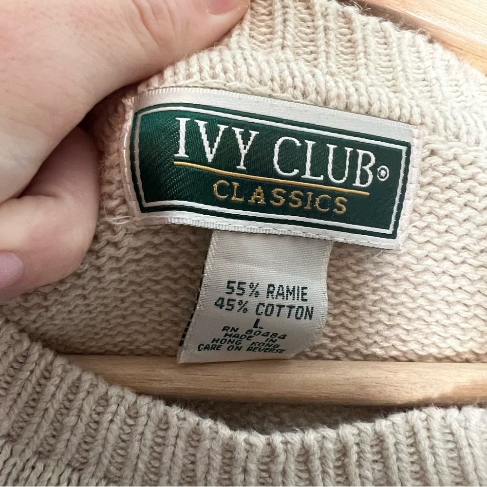 Ivy Club Classics Men’s Knit Crewneck Sweater Multicolor Block Pattern Large 90s - Picture 7 of 7